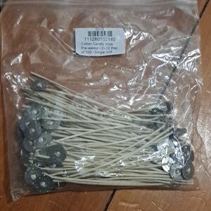 100 Cotton Candle Wicks with Metal Tabs